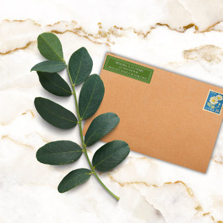 Elegant Colourful Border Personalised Olive Green