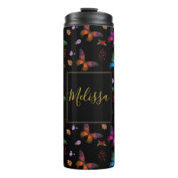 Elegant Colourful Butterflies on Black Custom