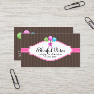 Elegant Colourful Cake Pops Business Card