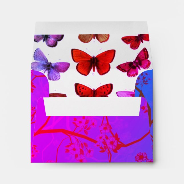 Elegant Colourful Cherry Blossoms Envelope (Back (Bottom))