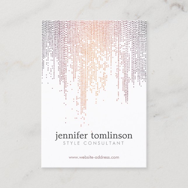 Elegant Colourful Confetti Rain Pattern Business Card (Front)