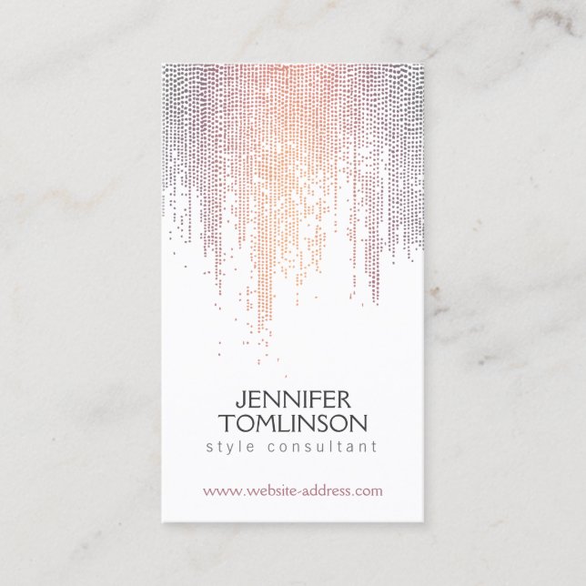 Elegant Colourful Confetti Rain Pattern Business Card (Front)