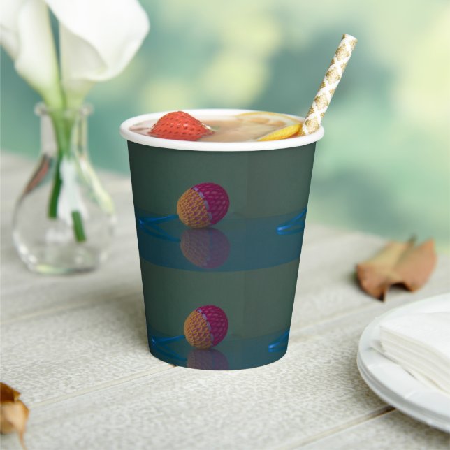 Elegant Colourful Crochet Easter Egg Blue Green Paper Cups (Insitu)