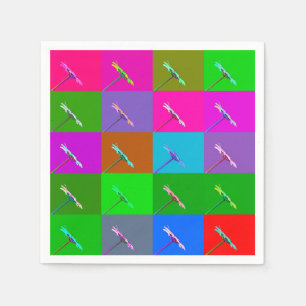 Elegant Colourful Daisy Squares, Fun Floral  Napkin