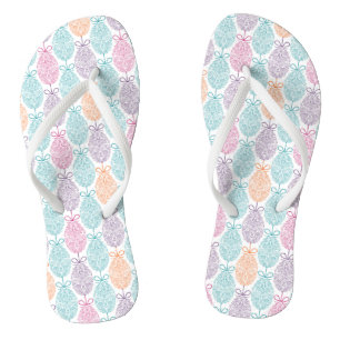 Elegant Colourful Easter Egg Pattern Holidays Flip Flops