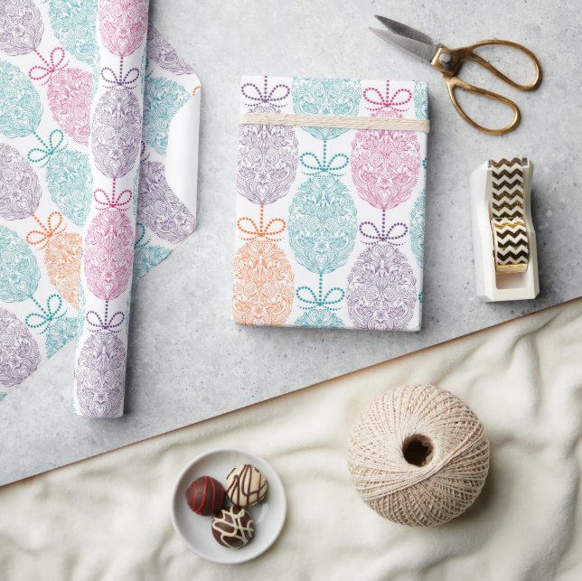 Elegant Colourful Easter Egg Pattern | Holidays Wrapping Paper (Crafts)