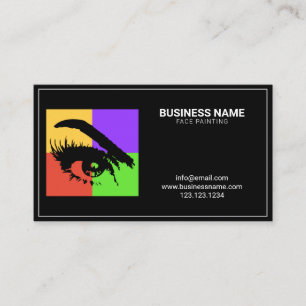 Elegant Colourful Eyebrows Face Painting Makeup Business Card