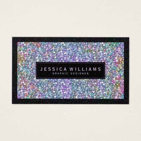 Elegant Colourful Faux Glitter & Sparkles Print Business Card