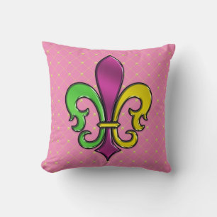 Elegant Colourful Fleur De Lis Design Pillow