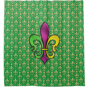Elegant Colourful Fleur De Lis Shower Curtain