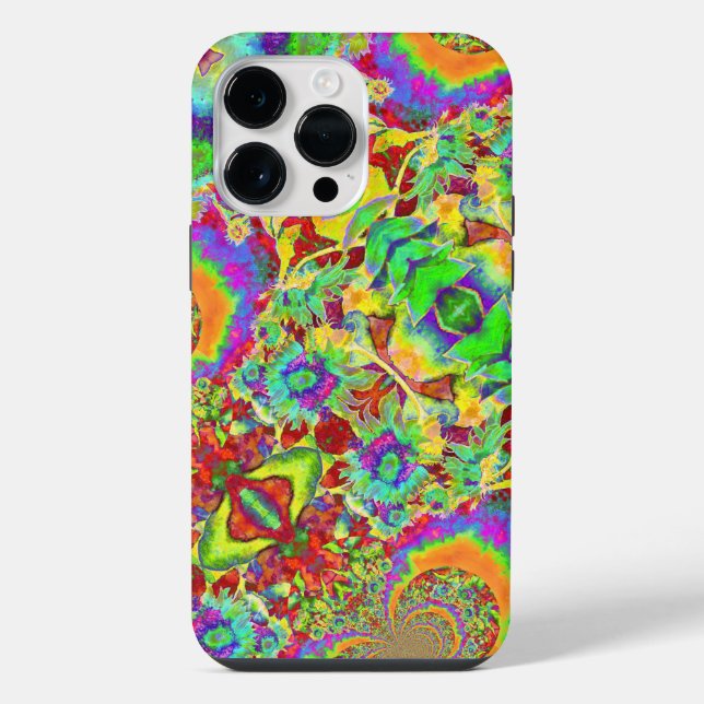 Elegant colourful floral abstract pattern   iPhone case (Back)