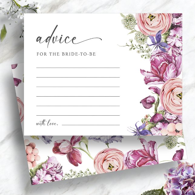 Elegant Colourful Floral Advice Card (Elegant Colorful Jewel Tone Floral Advice Card by Painted Paperie
)