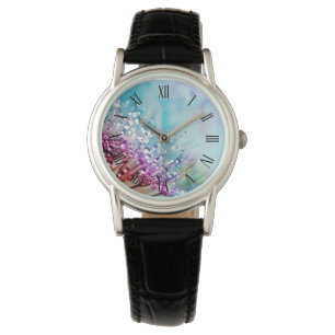 Elegant Colourful Floral and Dew Women's Watch