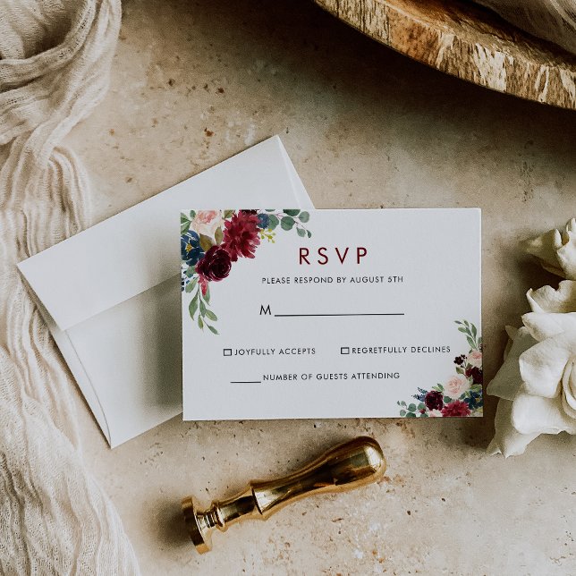 Elegant Colourful Floral Delight RSVP (Creator Uploaded)