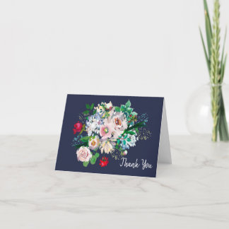 Elegant Colourful Floral Thank You Card