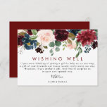 Elegant Colourful Floral Wedding Wishing Well  Enclosure Card<br><div class="desc">This elegant colourful floral wedding wishing well enclosure card is perfect for a modern wedding celebration. The design features hand-painted pink,  blush,  burgundy,  red,  maroon and blue roses and peonies with green foliage neatly assembled into a charming bouquet.</div>