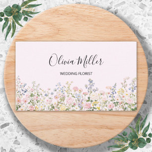 Elegant Colourful Flower Garden Floral QR Code Business Card
