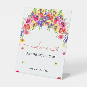 Elegant Colourful Flowers Advice Pedestal Sign