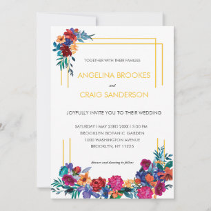 Elegant Colourful Garden Flower Invitation