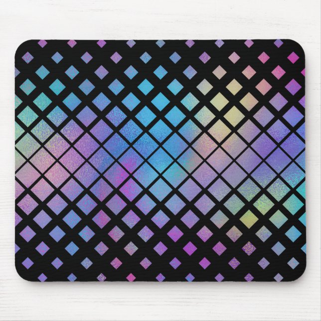 Elegant Colourful Geometric Diamonds Tiles Pattern Mouse Mat (Front)