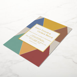 Elegant Colourful Geometric Modern Wedding Gold