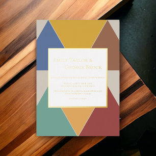 Elegant Colourful Geometric Modern Wedding Gold Fo