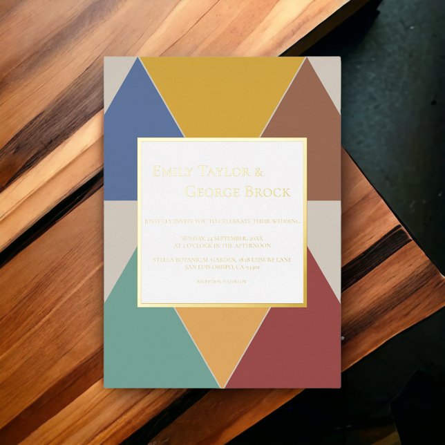 Elegant Colourful Geometric Modern Wedding Gold Fo (Creator Uploaded)