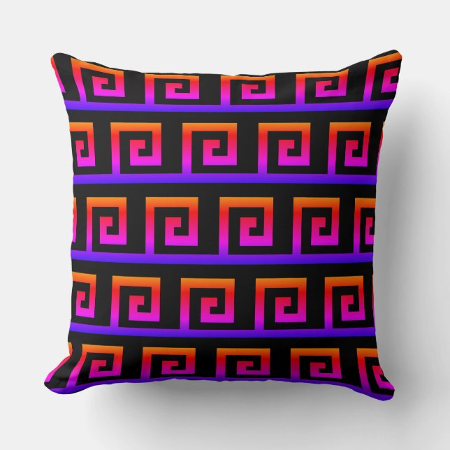 Elegant Colourful Geometric Pattern Cushion (Front)