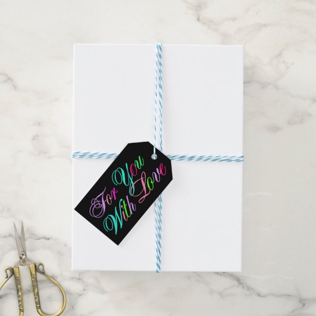 Elegant Colourful Gift Tag - SRF (With Twine)