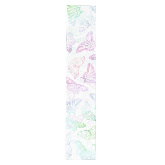 Elegant Colourful Glitter Butterfly Design Medium Table Runner (Front)