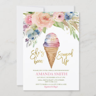Elegant Colourful Ice Cream Summer Bridal Shower Invitation