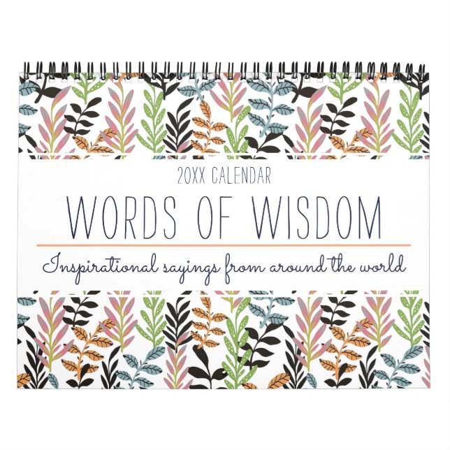 Elegant Colourful Inspirational Quote Floral 2022 Calendar (Cover)