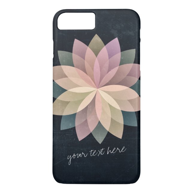 Elegant Colourful Lotus Floral Mandala Black Grung Case-Mate iPhone Case (Back)