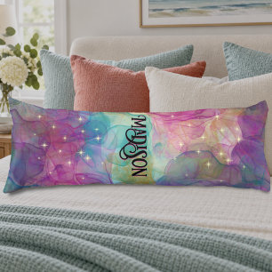 Elegant colourful marble art monogram body cushion