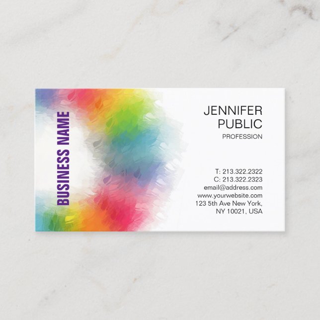 Elegant Colourful Modern Professional Template Business Card (Front)