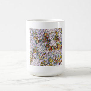 Elegant Colourful Mosaic Illustrated Bird Art Coffee Mug
