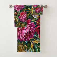 Elegant Colourful Painted Peony Flowers