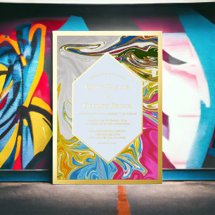 Elegant Colourful Painting Abstract Wedding Gold