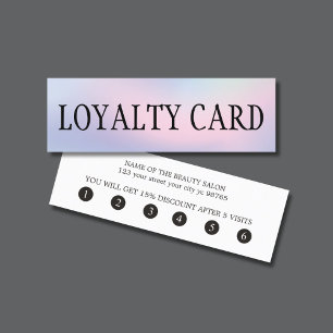 Elegant Colourful Pastel Bold Salon Loyalty Card