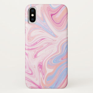 Elegant colourful pastel pink blue orange marble iPhone x case