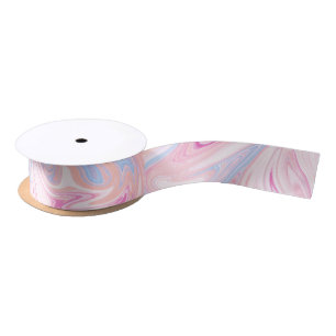 Elegant colourful pastel pink blue orange marble satin ribbon