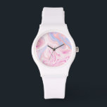 Elegant colourful pastel pink blue orange marble watch<br><div class="desc">Modern and colourful marble look.</div>