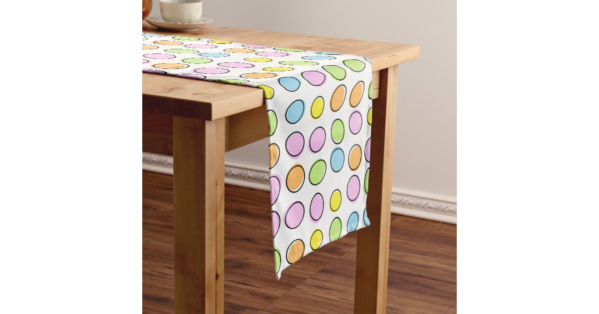 Elegant Colourful Pastel Retro Ovals Pattern Long Table Runner Zazzle