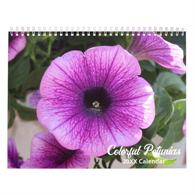 Elegant Colourful Petunias Botanical Calendar (Cover)