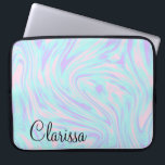 elegant colourful pink blue purple white marble laptop sleeve<br><div class="desc">Beautiful candy colours and elegant marble look.</div>