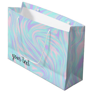 elegant colourful pink blue purple white marble large gift bag