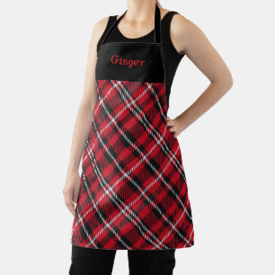 Elegant Colourful Plaid Christmas Personalised Apron