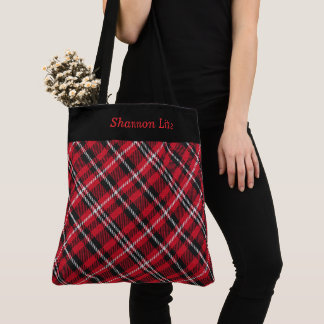 Elegant Colourful Plaid Christmas Personalised Tote Bag