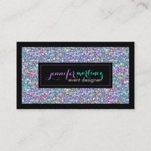 Elegant Colourful Purple Tint Glitter & Sparkles 3 Business Card