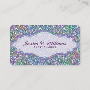 Elegant Colourful Purple Tint Glitter & Sparkles 4 Business Card